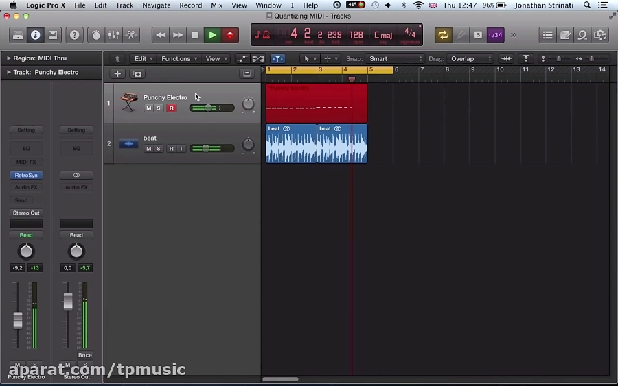 Logic Pro X Working with MIDI Time Quantize