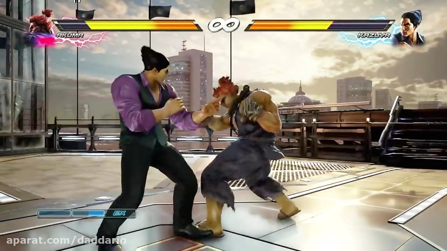 مبارزه Kazuya با Akuma در بازی رزمی و اکشن Tekken 7