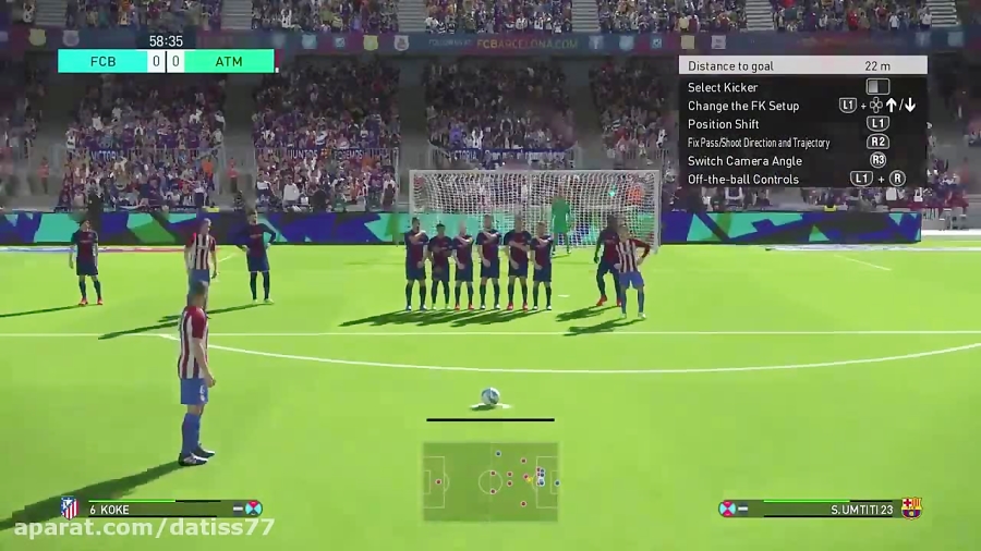 PES 2018 Koke Free Kick Goal