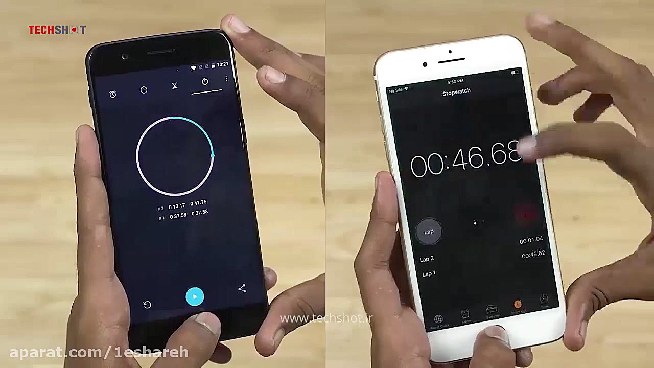تست سرعت HTC U11 و iPhone 7 Plus استفان کری