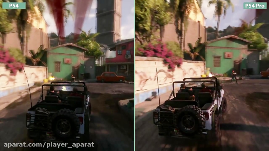 مقایسه بازی Uncharted 4 در PS4 Pro و PS4
