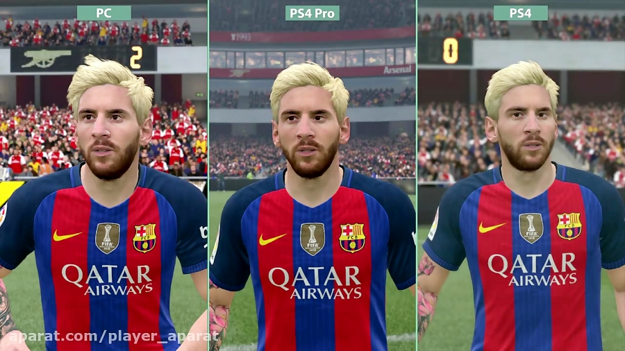 مقایسه بازی FIFA 17 در PS4 Pro و PS4 و PC در حالت 4K