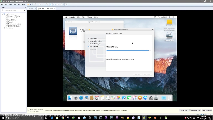 how to install mac os x in vmware