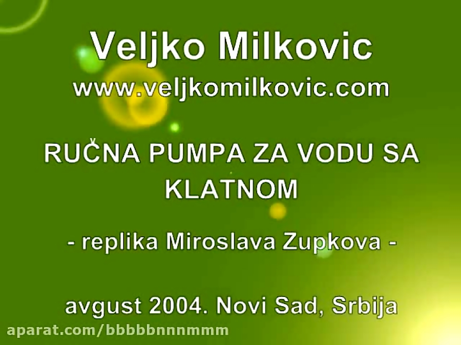 Hand water pump with a pendulum Veljko Milkovic