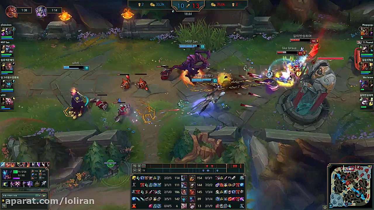 SKT T1 Peanut - Kog'Maw vs Kalista - KR LOL Challenger 1111LP | 피넛 코그모 هموکروماتوز