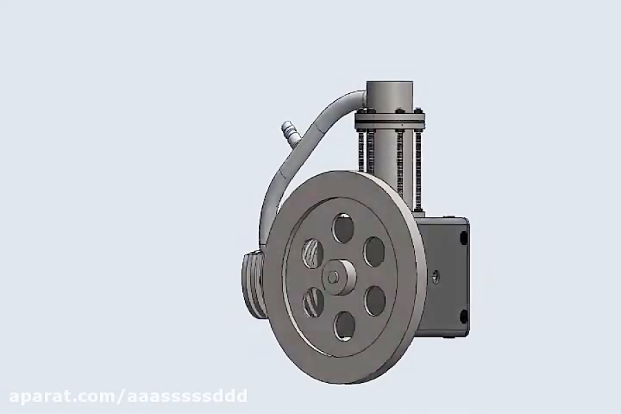 Animated Solar Stirling Engine Alpha V-position 30 Watts. Motor Stirling  Tipo alfa en V