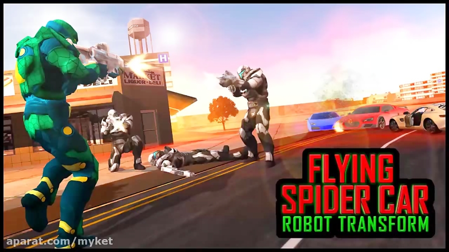 Flying Spider Car - Robot Transform Superhero Game