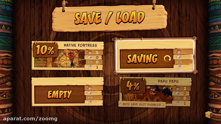 Crash Bandicoot N. Sane Trilogy Save Load Screens ( Xbox Prompts )
