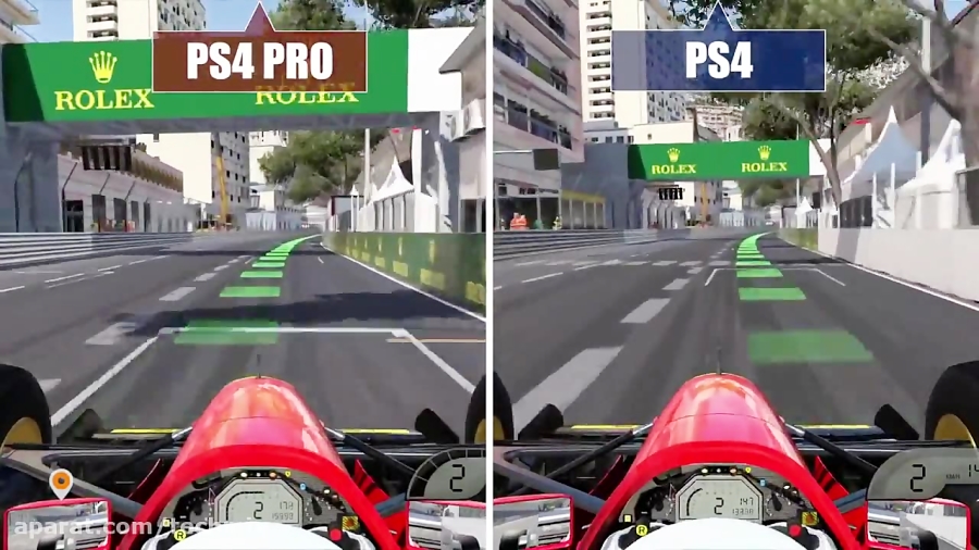 مقایسه گرافیک پلی استیشن 4 پرو با پلی استیشن 4 بازی F1