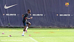 اولین تمرین عثمان دمبله در بار...