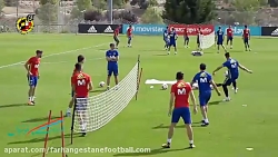 چالش فوتبال تنیس بازیکنان تیم...