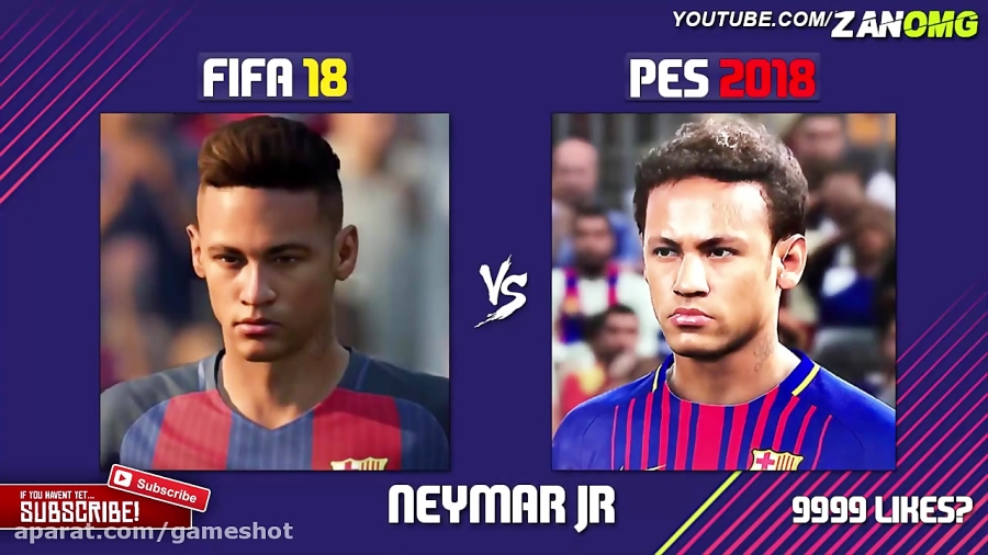 مقایسه چهره بازیکنان محبوب در بازی FIFA 18 و PES 18