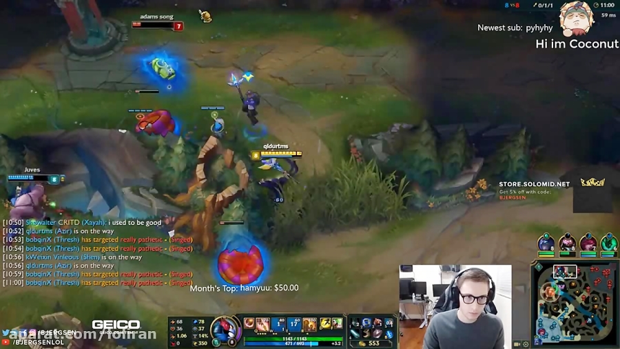 Bjergsen outplays Froggen - Boxbox 200iq plays - Funny stream moments - Today in League of Legends