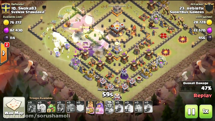Super Queen Bowler Witch: Smashing TH11 | Top 3 Star Attack | TH11 War Strategy #56 | COC 2017 |