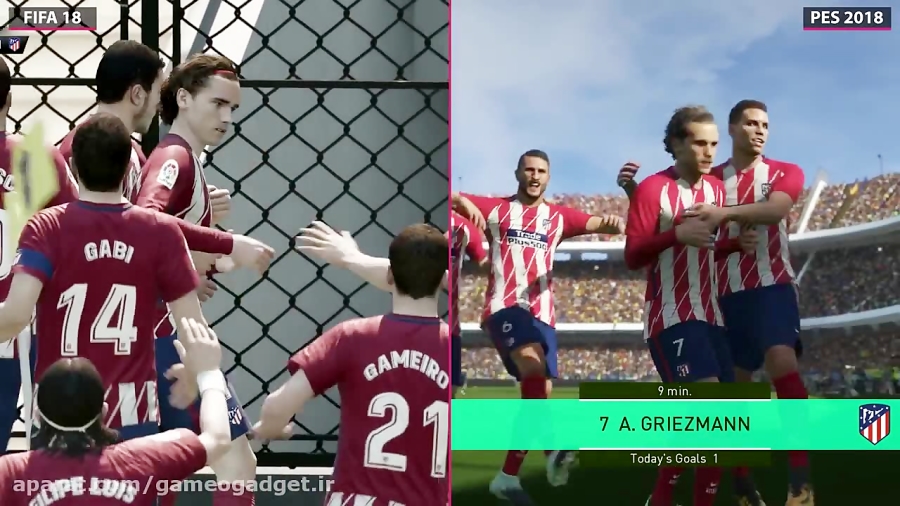 مقایسه FIFA 18  در مقابل  PES18