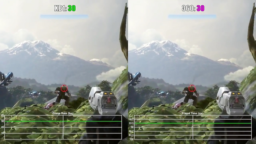 مقایسه فریم ریت بازی Halo 3 XO vs X360