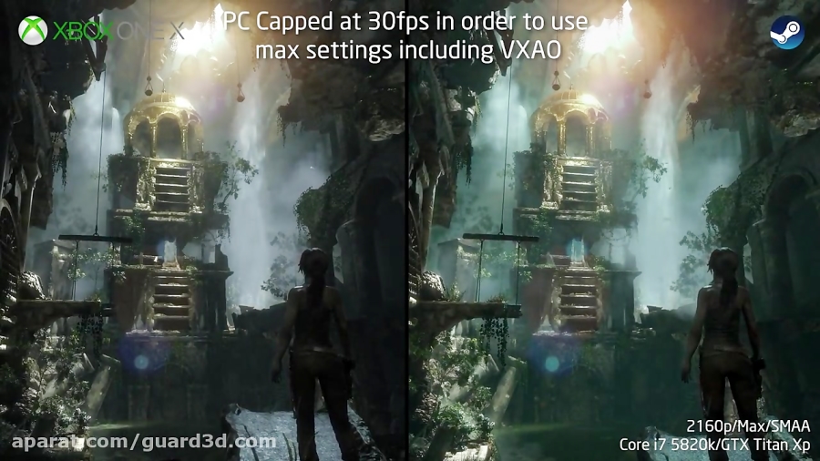 فریم ریت Rise of the Tomb Raider روی Xbox One X - 4K