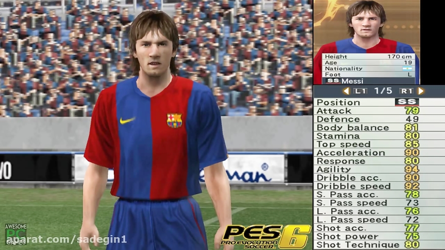 Messi Face Evolution from PES 4 to PES 2018