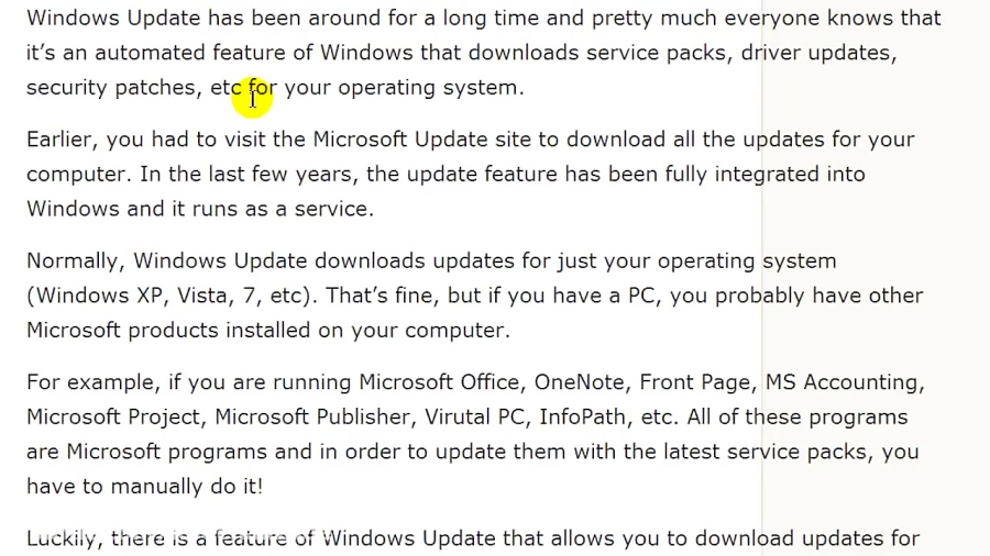 Example Ms Update Screenshots Get Updates for All Microsoft Products using Windows Update