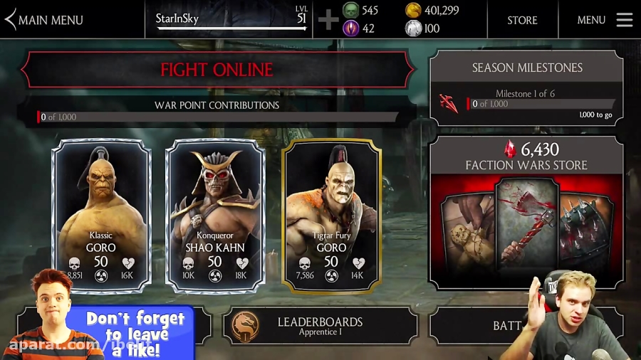 کاراکترهای جدید Mortal Kombat X Mobile