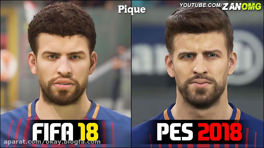 FIFA 18 vs PES 2018 | FC Barcelona Players Faces Comparison