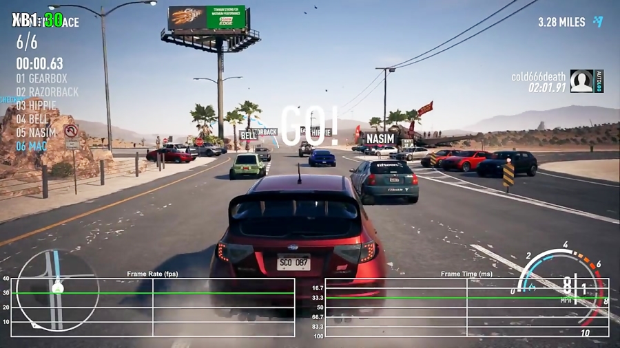 فریم ریت بازی Need for Speed Payback نسخه Xbox One