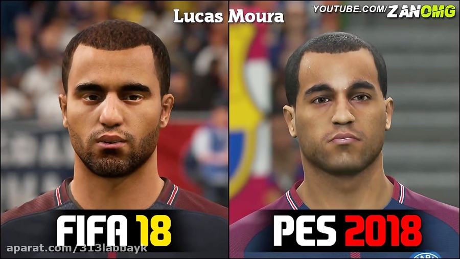 FIFA 18 vs PES 2018 | PSG Players Faces Comparison