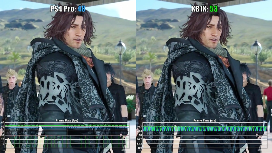 مقایسه فریم ریت بازی Final Fantasy 15 Lite Mode