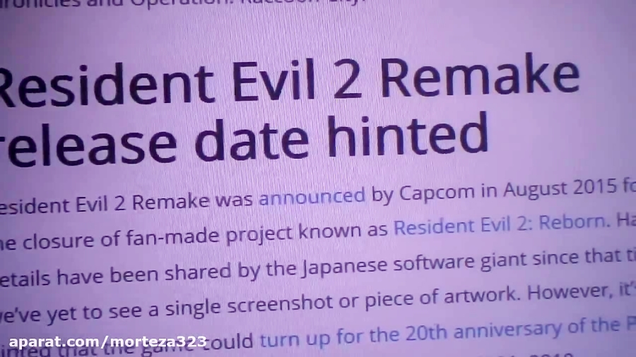 Resident Evil 2 Remake Release Date 2018??