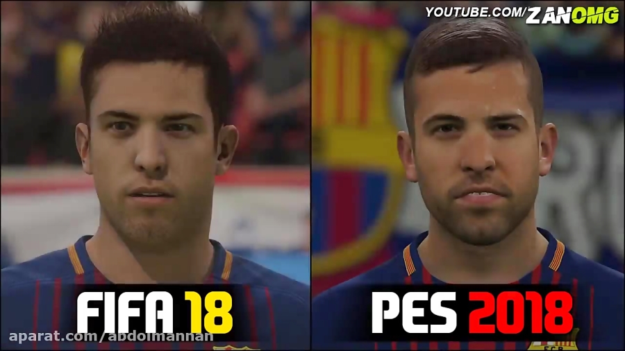 FIFA 18 vs PES 2018 | FC Barcelona Players Faces Comparison