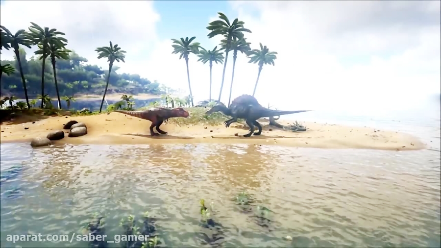 Ark Survival Evolved Battles- Spinosaurus vs Trex