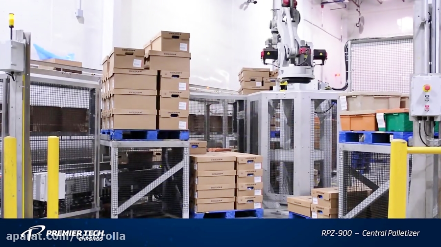 Robotic Centralized Palletizing System - Premier Tech RPZ-900 System ...