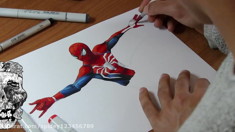 Drawing SpiderMan PS4 -