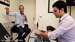 اتاق تمرین حسن ریوندی در اجرای آهنگ قمیشی