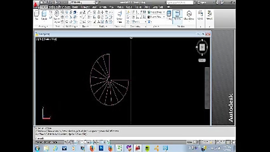 آموزش ترسیم پله گرد در اتوکد سه بعدی Autocad