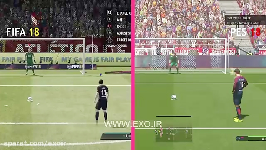مقایسه بازی Fifa18 vs Pes18