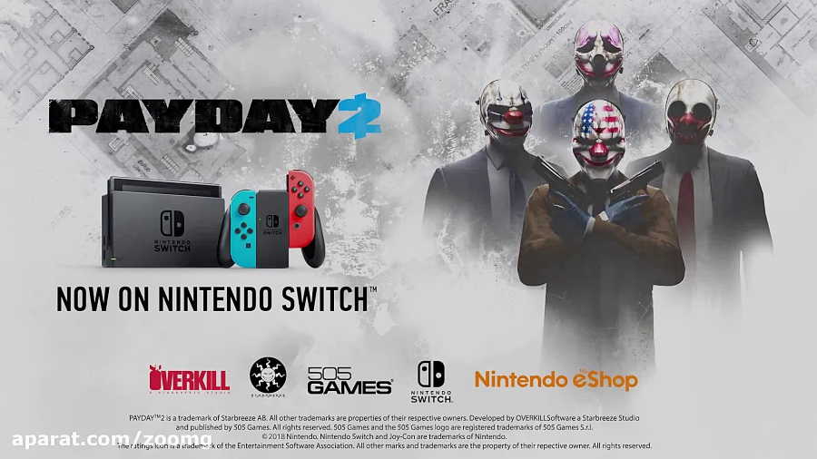 تریلر هنگام انتشار بازی PayDay 2 برای نینتندو سوییچ