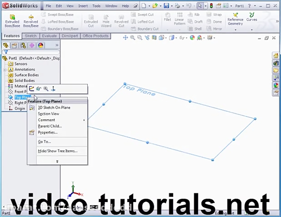 Learn SolidWorks - SolidWorks Video Tutorial - Basic Exercise