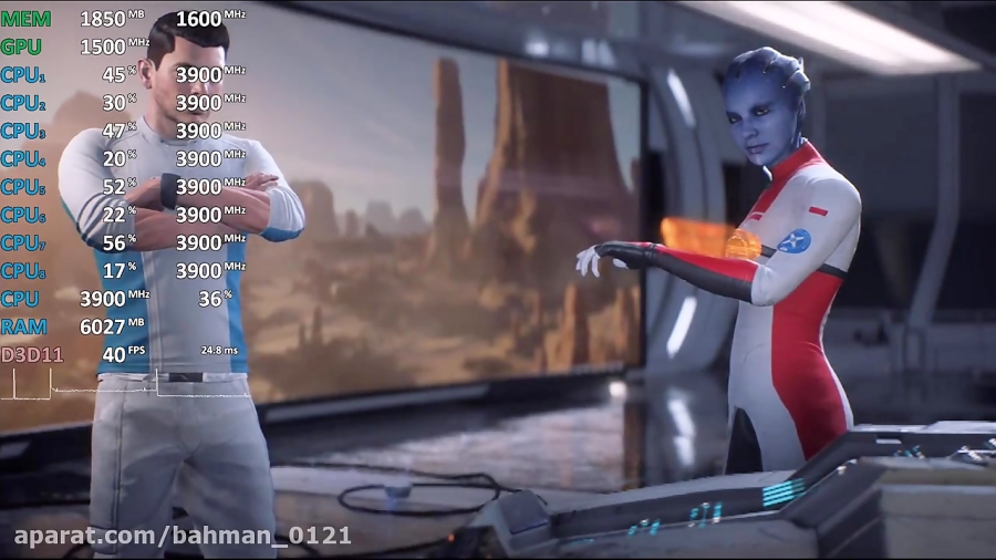 Ryzen 5 2400G Review Mass Effect: Andromeda gpu@1500Mhz Gameplay Benchmark Test
