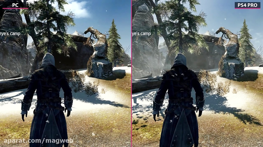 مقایسه گرافیک AC: Rogue Remastered در PC و PS4 Pro