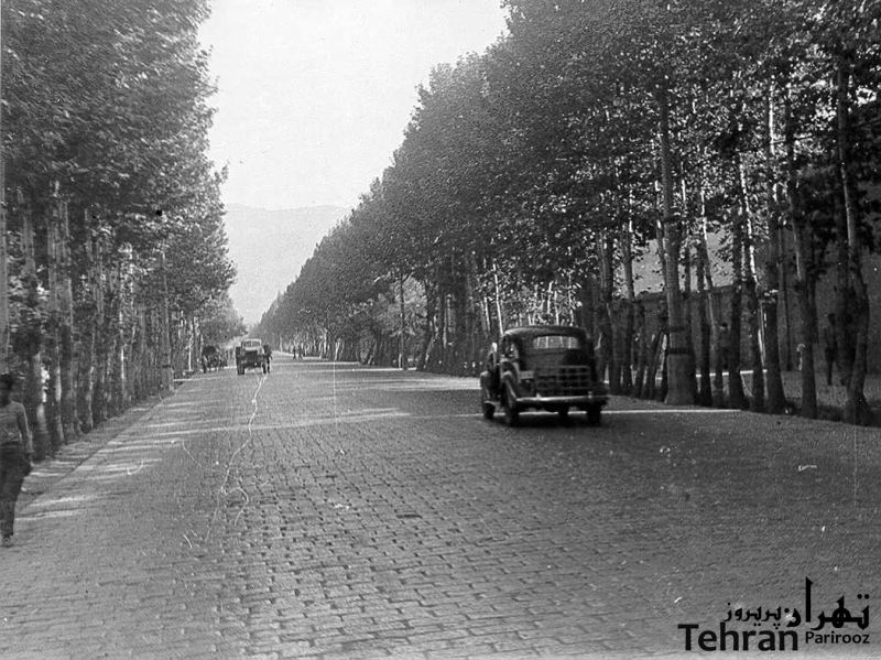 خیابان پهلوی (ولیعصر) را تابحال با سنگفرش دیده بودید- اوایل دهه 30