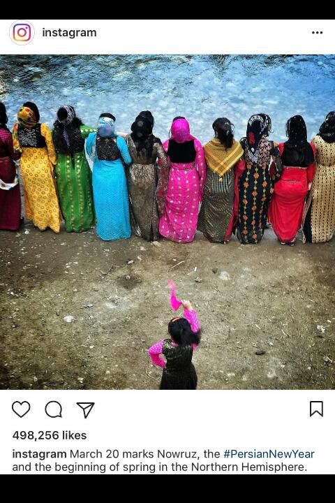 صفحه رسمی اینستا گرام با گذاشتن عکس "رقص کردی"نوروز رو تبریک گفت... بژی کورد 