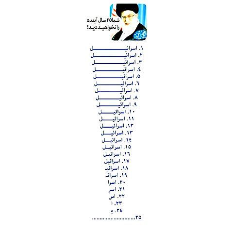 اسرائیل بیست و پنج سال آینده را نخواهد دید اسرائیل بیست و پنج سال آینده را نخواهد دید