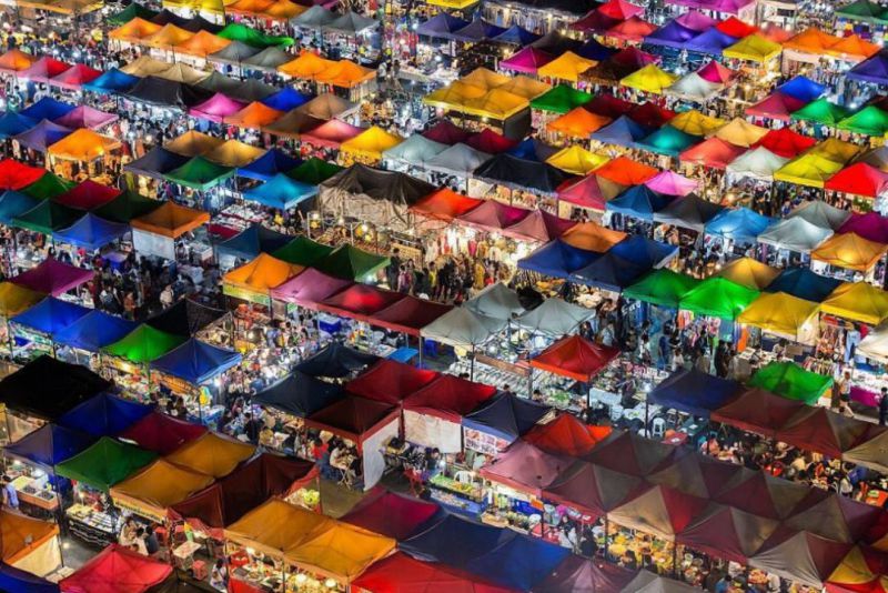 بازار رنگی _بانکوک،تایلند 